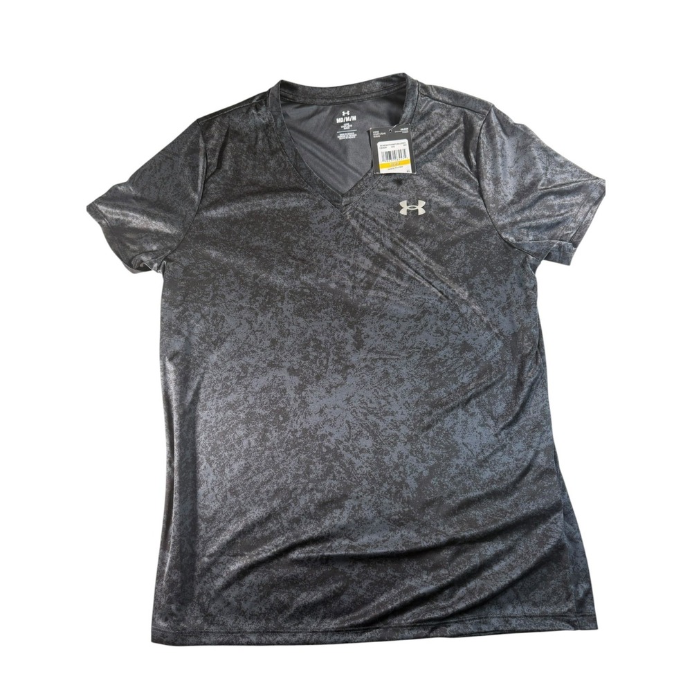 Under Armor Heat Gear, Black Heathered, size M, loose fit, V Neck, NWT